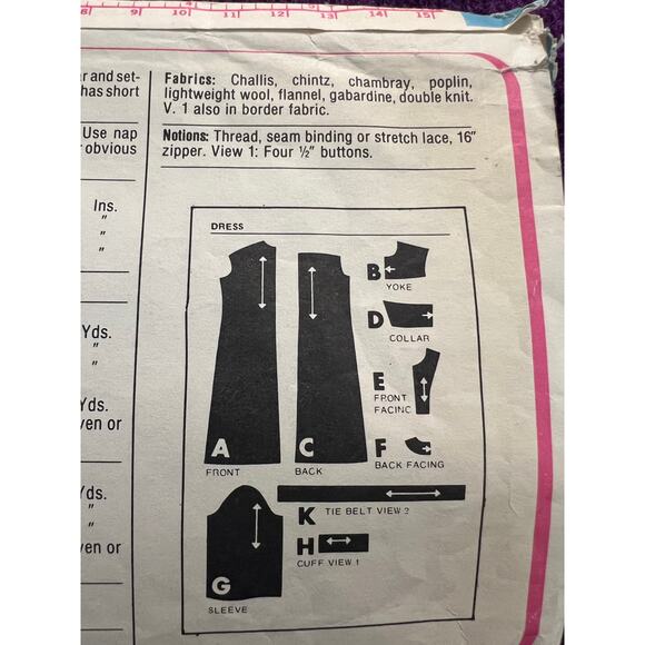 Simplicity 7571 Sewing pattern shirt dress A line skirt size 14 - Picture 5 of 5